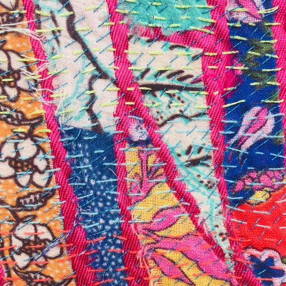 Handmade one of a kind up-cycled fabric necklace - Picture 8 of 8